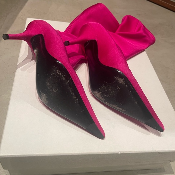 BALENCIAGA sz 37 Pink Midcalf Sock Knife Boots - Picture 4 of 8